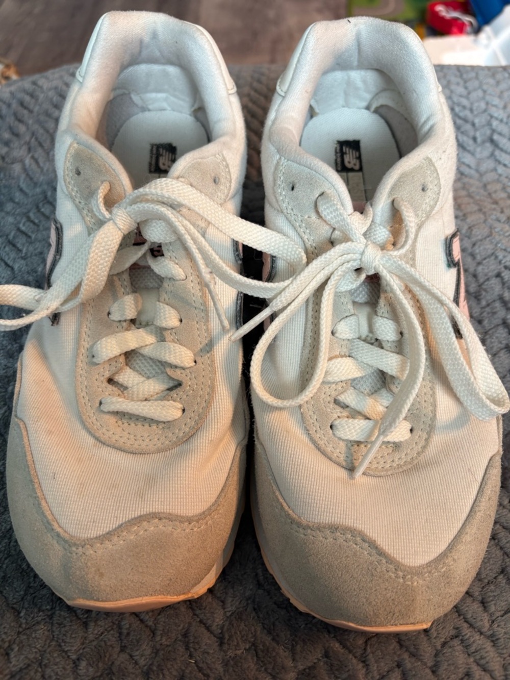 New Balance White and Light Gray Women's Sneakers